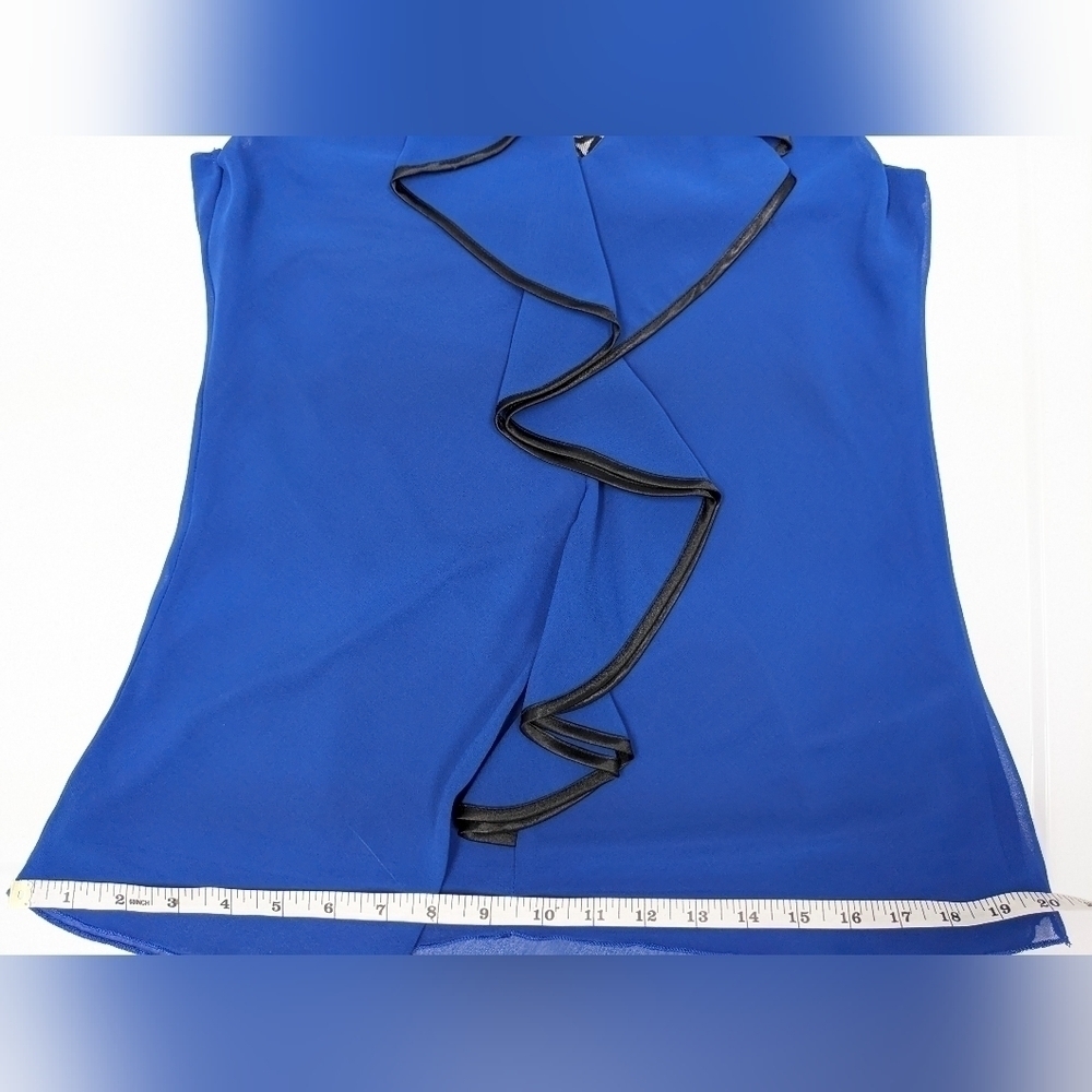 Heart Soul women's royal blue ruffled sleeveless top size M - Picture 9 of 13